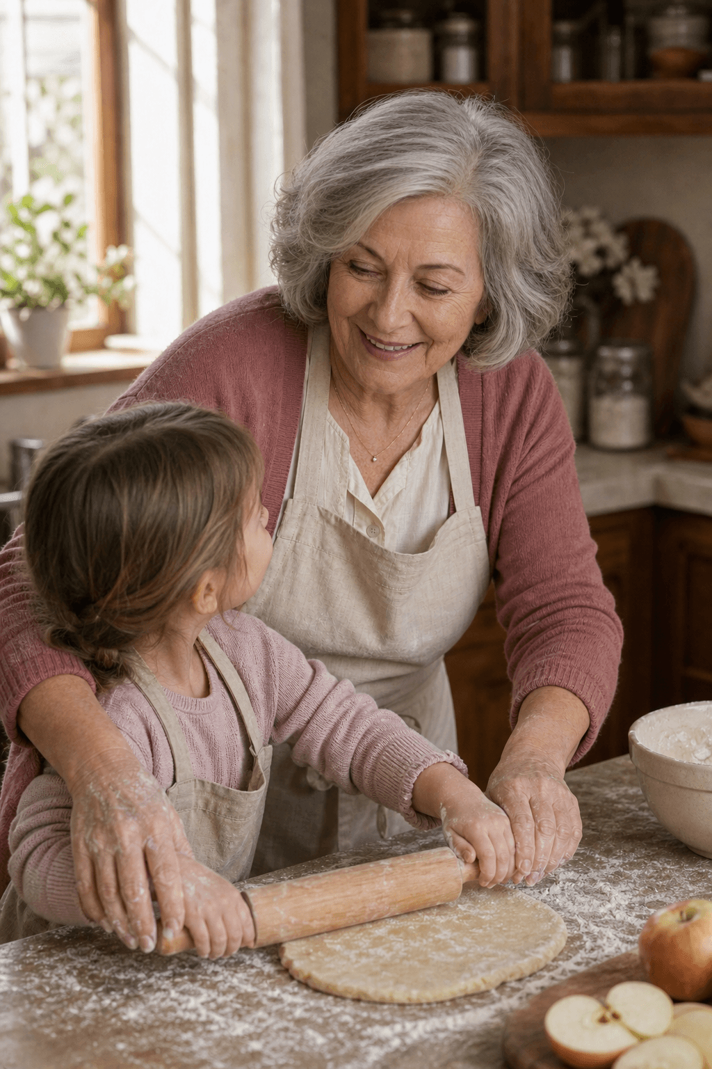 With her granddaughter, Sarah.