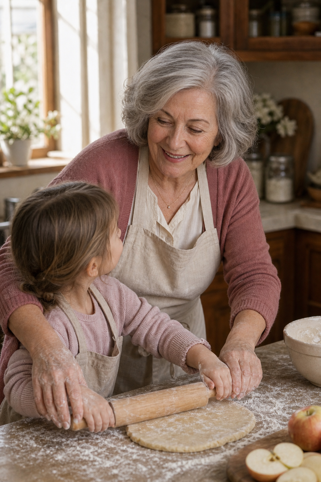 With her granddaughter, Sarah.